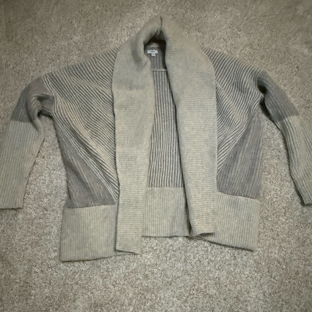 Vince Two-Tone Gray Wool And Cashmere Women's Cardigan